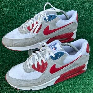 Size 10 Nike Air Max 90 Athletic Club University Red Smoke Gray DQ8235 001